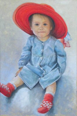 Fräulein mit Hut - Ölbild von Gabriele Maderböck