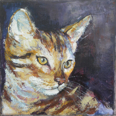 Katze Bengalkatze - Ölbild von Gabriele Maderböck