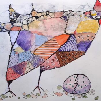 Huhn aus dem WS Riss im Gehsteig